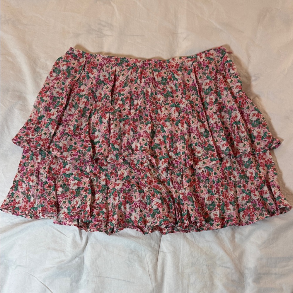 Zara Floral Mini Skort- Pink and Green Size Small